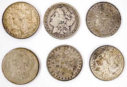 (6) U.S. Morgan Silver Dollars