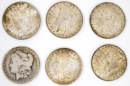 (6) U.S. Morgan Silver Dollars