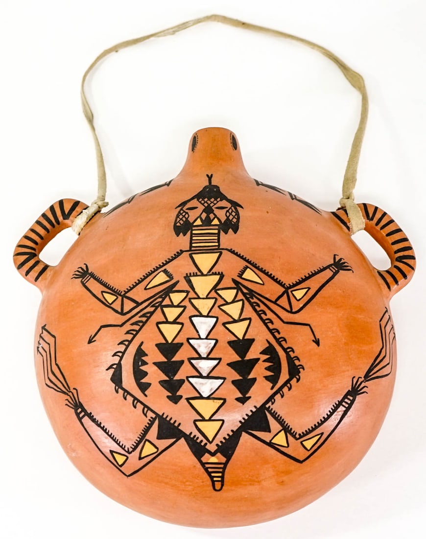 Lucy Leuppe McKelvey Navajo Pottery Canteen (1 of 4)