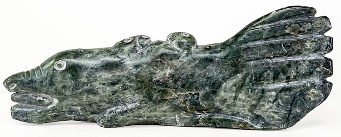 Inuit Carved Soapstone SIGNED [Fish]