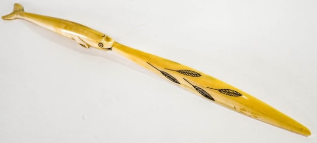 Alaskan Carved Scrimshaw Letter Opener