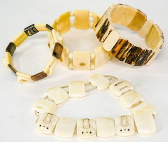 Alaskan (4) Carved Bracelets [Gold Nugget]