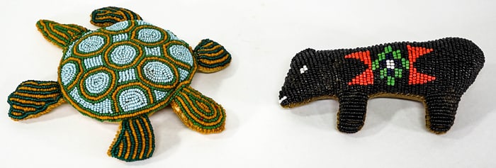 Native American Beaded Fetish [Turtle, Pig]