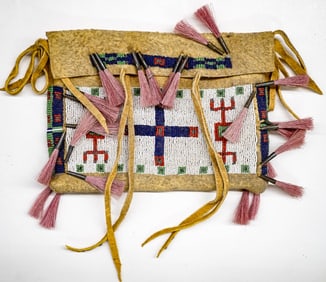 Native American Suede Beaded Bag [Multi-Color]