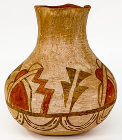 Large Isleta Pueblo Clay 8IN Polychrome Vase