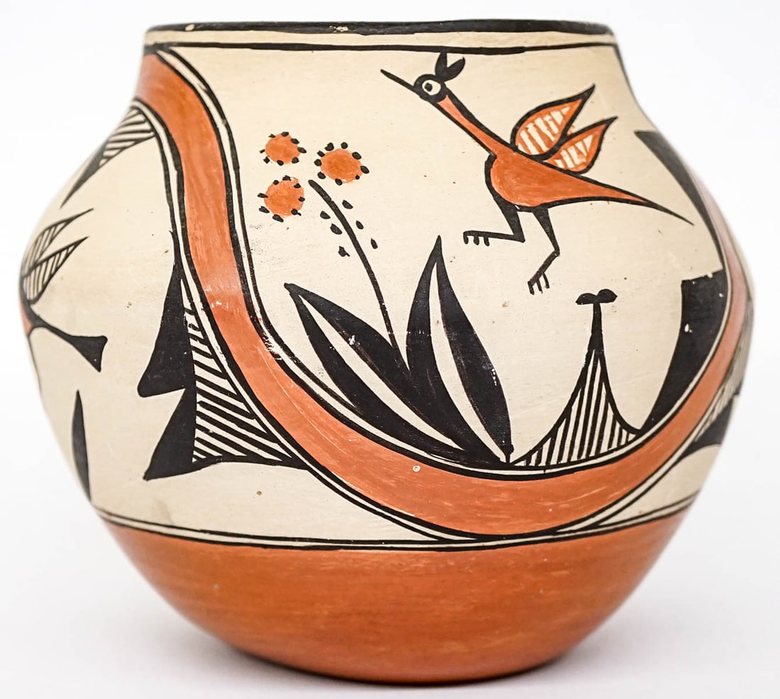 J. Toribio SIGNED Zia Pueblo Polychrome Pottery: J. Toribio polychrome pottery bowl signed underside. Measures 5.25 in. x 5.75 in. diameter. Item measures 5.25 x 5.75 in. diameter for shipping purposes. The absence of a condition report does not imp