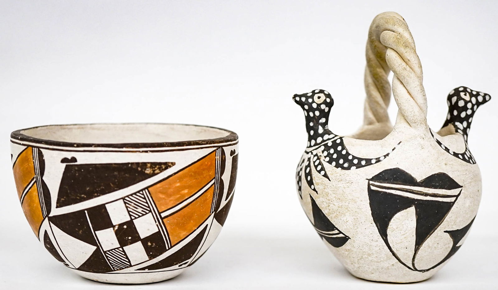 Native American (2 PCS) Pottery [Emma Lewis] (1 of 4)