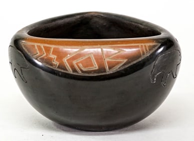 Cody Haungoah Santa Clara 3 Sided Pottery Bowl