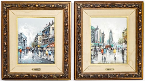 Antonio DeVity Pair of Vintage Oil Paintings