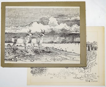 George Ostrom Original Pen & Ink, Signed Print