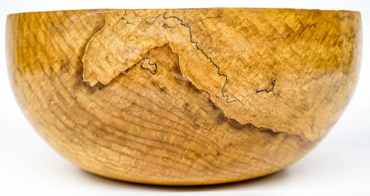 Turned Wood 12IN Bowl SIGNED