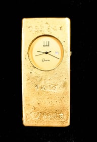 Jean Roulet Le Locle Kilo Gold Desk Clock