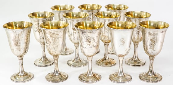 Reed & Barton 6.625IN Sterling (12) Goblets 2300g
