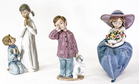 Three (3) Lladro Vintage Figurines