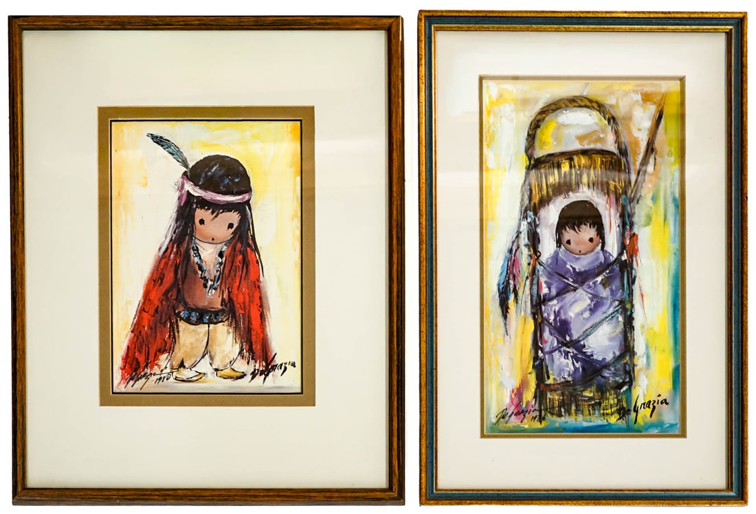 Ted DeGrazia (2) SIGNED Prints FRAMED (1 of 10)