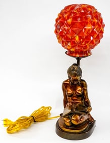 Art Nouveau Table Lamp [Red Orange]