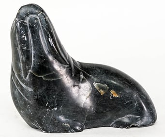 Soapstone Carved Seal 'Canada Eskimo Art' SIGNED