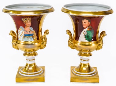 Napoleon and Josephine (2) 9.75IN Urns
