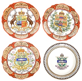 Canadian (4) Souvenir Plates Nova Scotia-Montreal