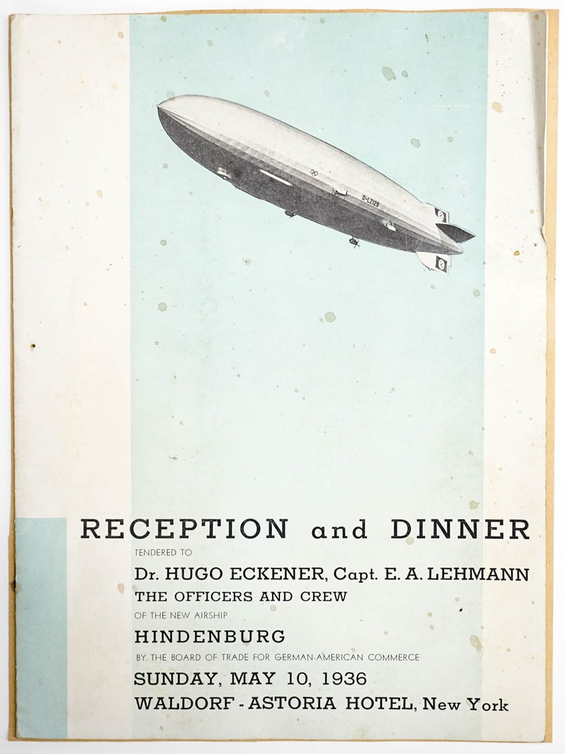1936 Reception and Dinner Menu HINDENBURG (1 of 5)
