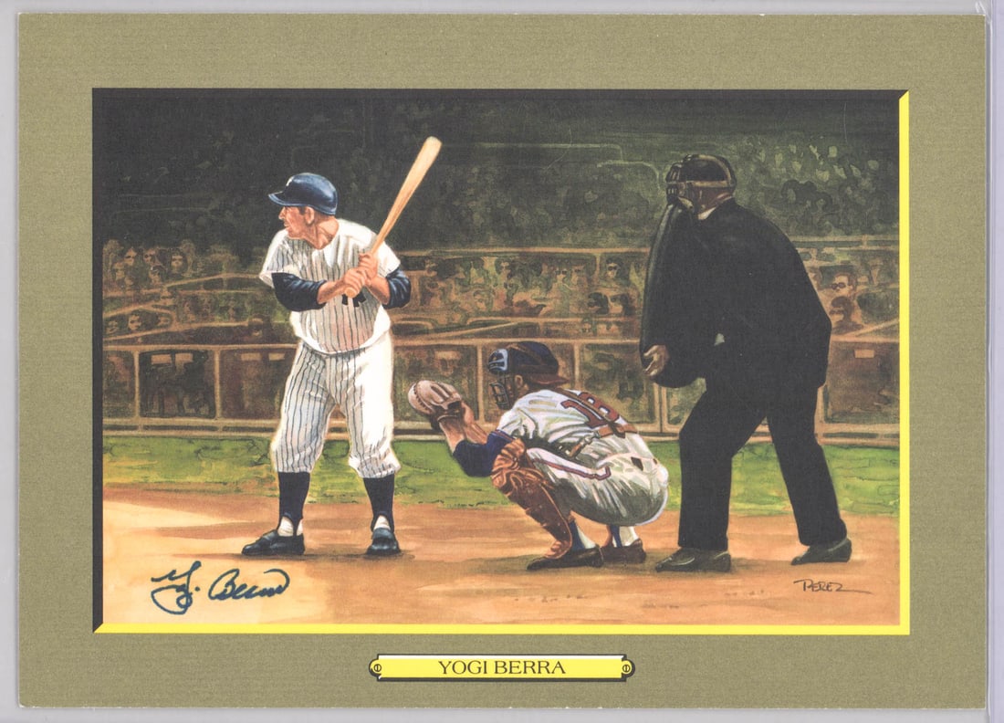 Yogi Berra SIGNED Great Moments Card BAS COA: 5.75 x 8 in. Perez Steele Great Moments card. Beckett Authentication Services BU83140. Lot measures 9.25 x 6.5 x .125 in. for shipping purposes. The absence of a condition report does not imply that t
