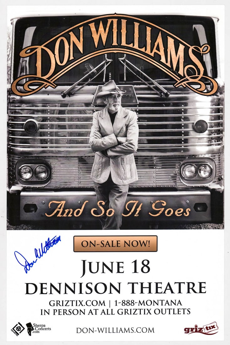 Don Williams SIGNED 17x11 IN Poster (1 of 3)