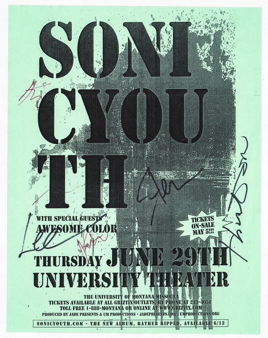 Sonic Youth BAND SIGNED Flyer (1 of 3)