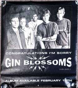 Gin Blossoms SIGNED 27X24IN Poster BAND SIGNED