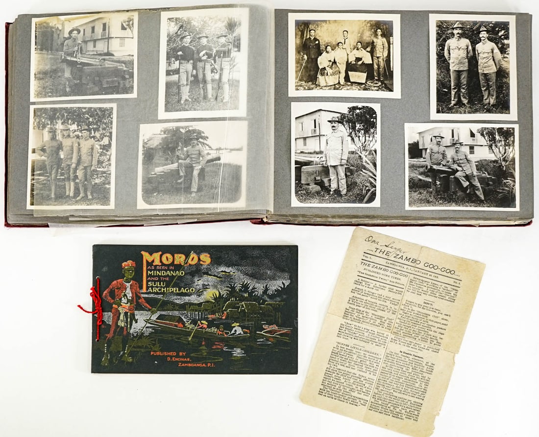 [Philippines] Outstanding 1900-1905 Photo Album: This photo album, appearing to be assembled 1902-1905 belonged to Ona Clyde Senger (Oregon, 1879-1937). No record can be found regarding missionary work or military spouse, etc. This photo album conta