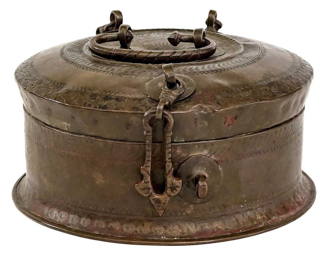 Antique Brass Chapati Box [India] (1 of 5)