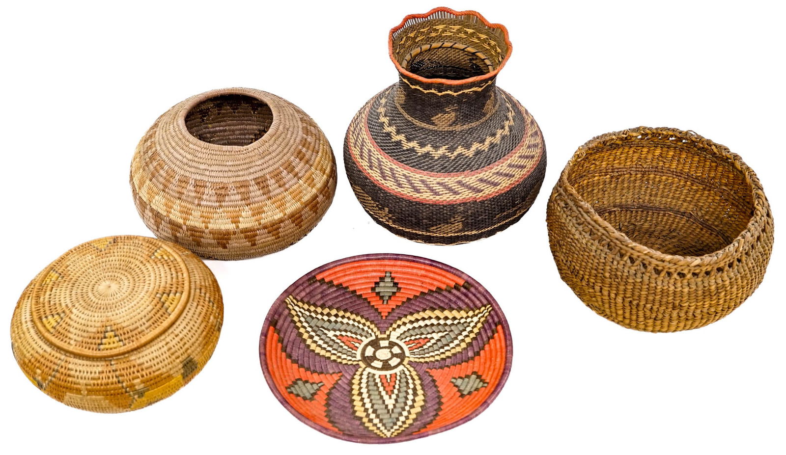 Handwoven (5) Assorted Size Baskets (1 of 17)