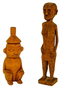 Carved Wood (2) Figures