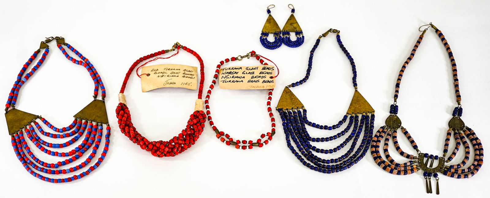 African (5) Necklaces and (1PR) Earrings [Beaded] (1 of 7)