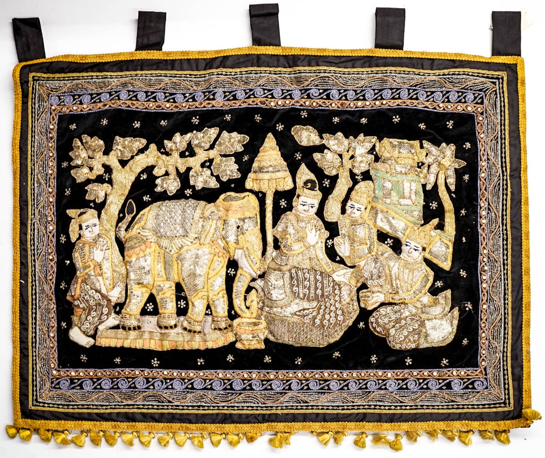 Burmese Kalaga Tapestry 26.5x36 IN (1 of 4)