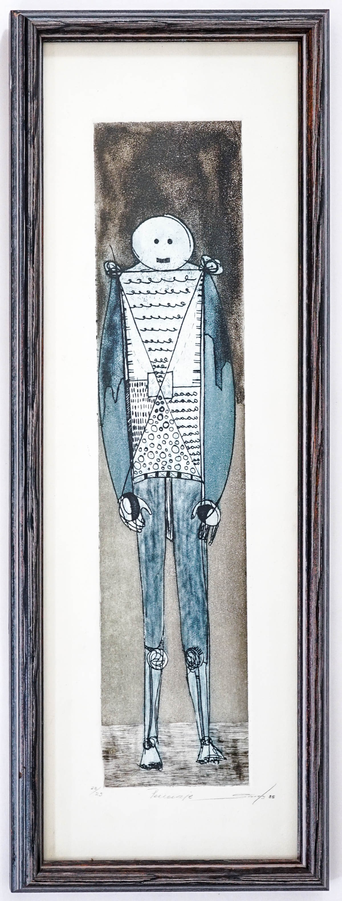 Illegibly SIGNED Mexican Etching #22/25 Framed: Sight size measures 19 x 6 in. Frame measures 20.5 x 7.5 x 1 in. Lot measures 20.5 x 7.5 x 1 in. for shipping purposes. The absence of a condition report does not imply that the lot is in perfect cond