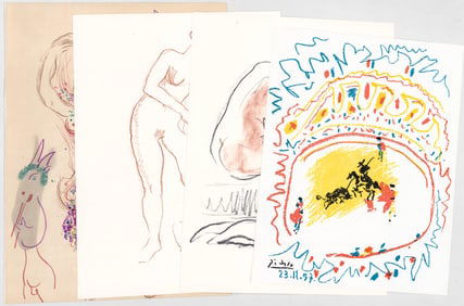 Various Artists (4) Lithographs [Yves Brayer]