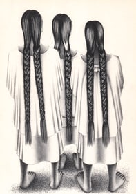 Francisco Dosamantes SIGNED Litho Tres Yayaltecas