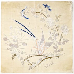 [China] Chinese Embroidery Square Panel. Antique