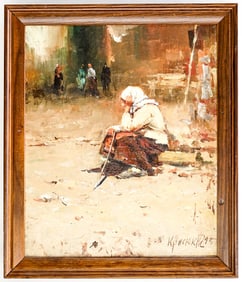 A Russian Signed Original Oil Painting on Canvas