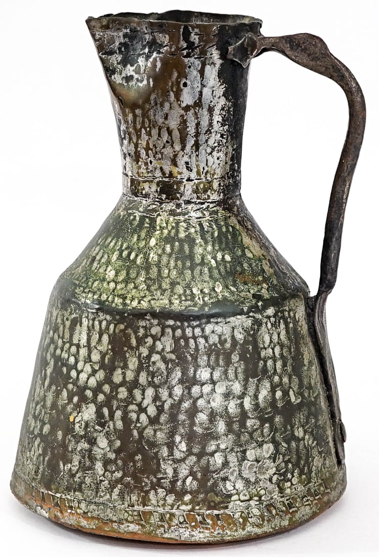 Very Old Tinned Copper 10.5IN Water Pitcher (1 of 4)