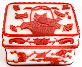 [China] Old Chinese Peking Glass Covered Box