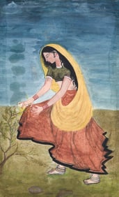 [India] Antique Original Gouache Painting