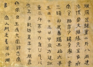 Asian Handwritten Calligraphy on Silk