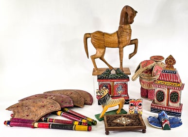 Basketry and Wood (12) Decorative Items [India]