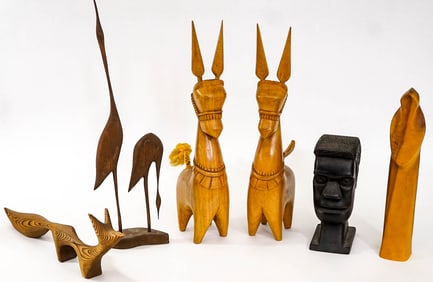 Assorted Carved Wood (6) Decorative Items
