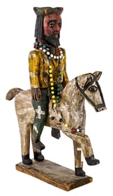 Vintage Folk Art 14IN Wood Carving [St. Santiago]