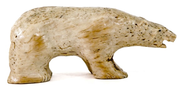 Small Polar Bear Figure - Bone Carved