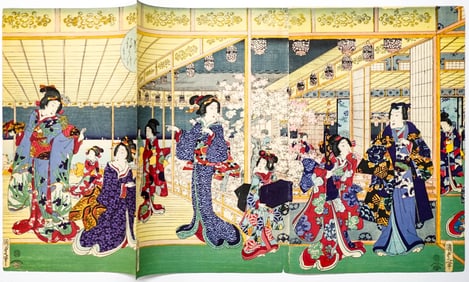 Original Japanese Woodblock Print Tryptich