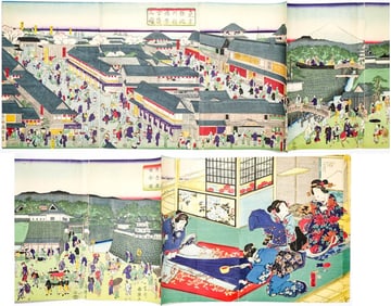 Antique Japanese Original Woodblock Prints (8)