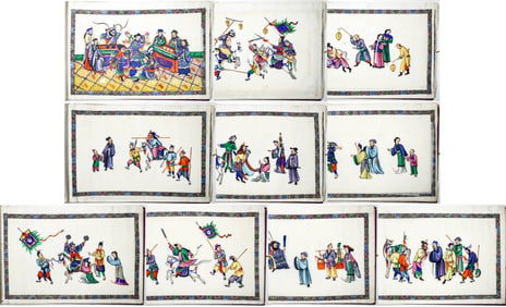(10) Antique Chinese Pith Paintings.